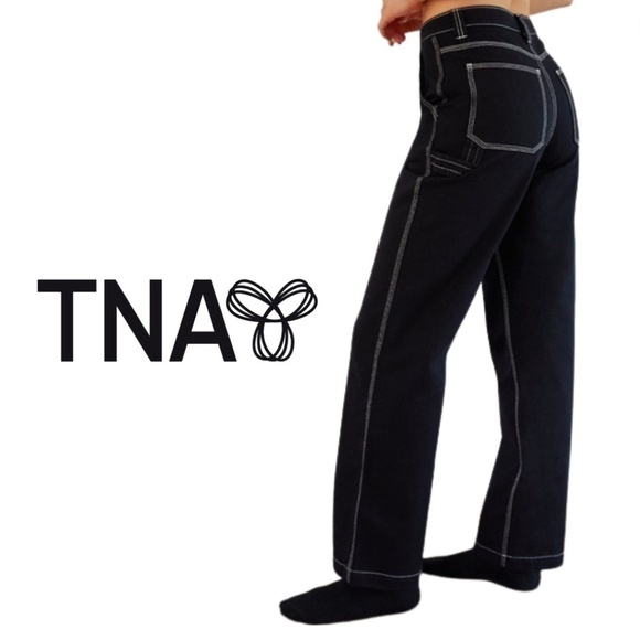 Tna Greenwich Pant High-Waisted Carpenter Pants - Navy Blue - Size 4 - Picture 1 of 14